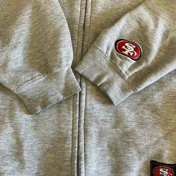 Authentic NFL 49ers Gray Long Sleeves Unisex Hoodie Sweatshirt SZ L 
#1246 - Picture 7 of 13